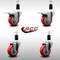 Service Caster 3.5'' SS Red Poly Swivel 1-3/8'' Expanding Stem Caster Set 2 Total Lock Brakes, 4PK SCC-SSEXTTL20S3514-PPUB-RED-2-S2-138 - alternate 2